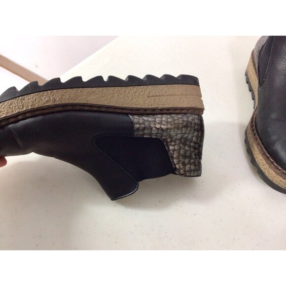 Rieker Leather Platform Ankle Boots Womens 41 - Picture 6 of 7